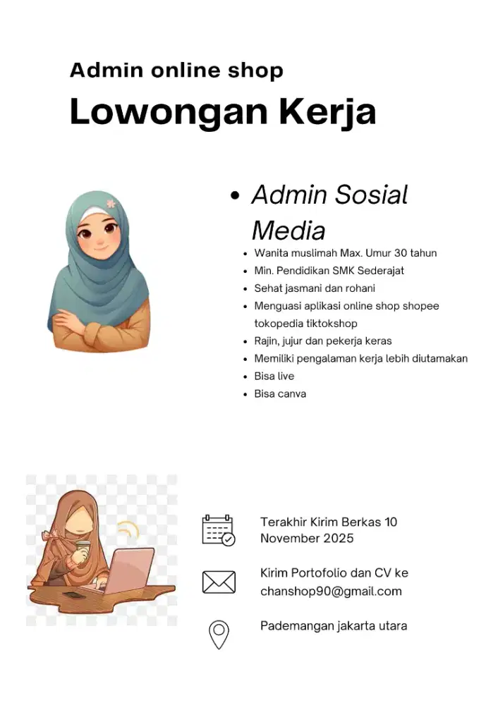 Lowongan kerja admin online shop