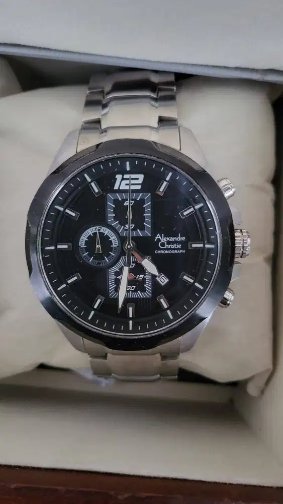 Jam Tangan Pria Alexandre Christie Chronograph Original