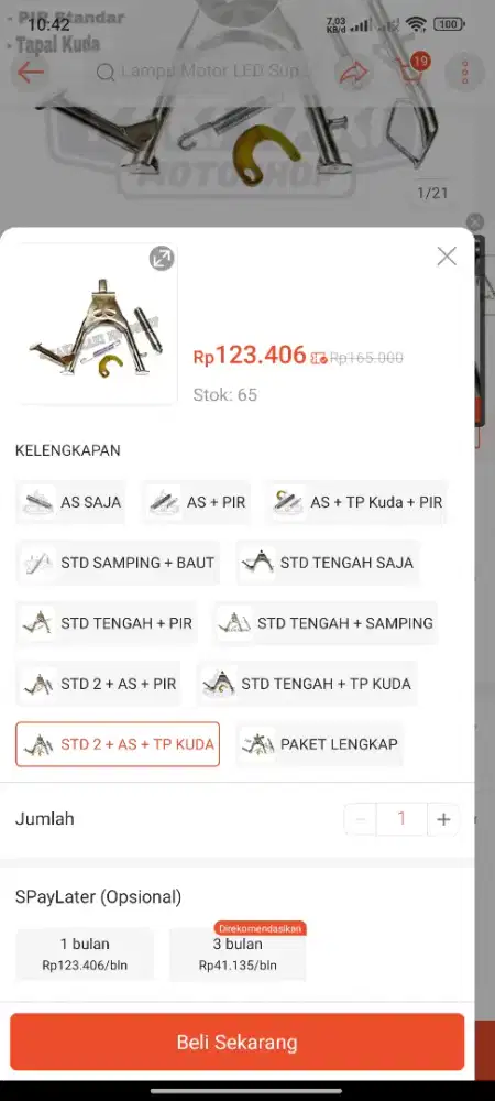 Standar tengah scorpio