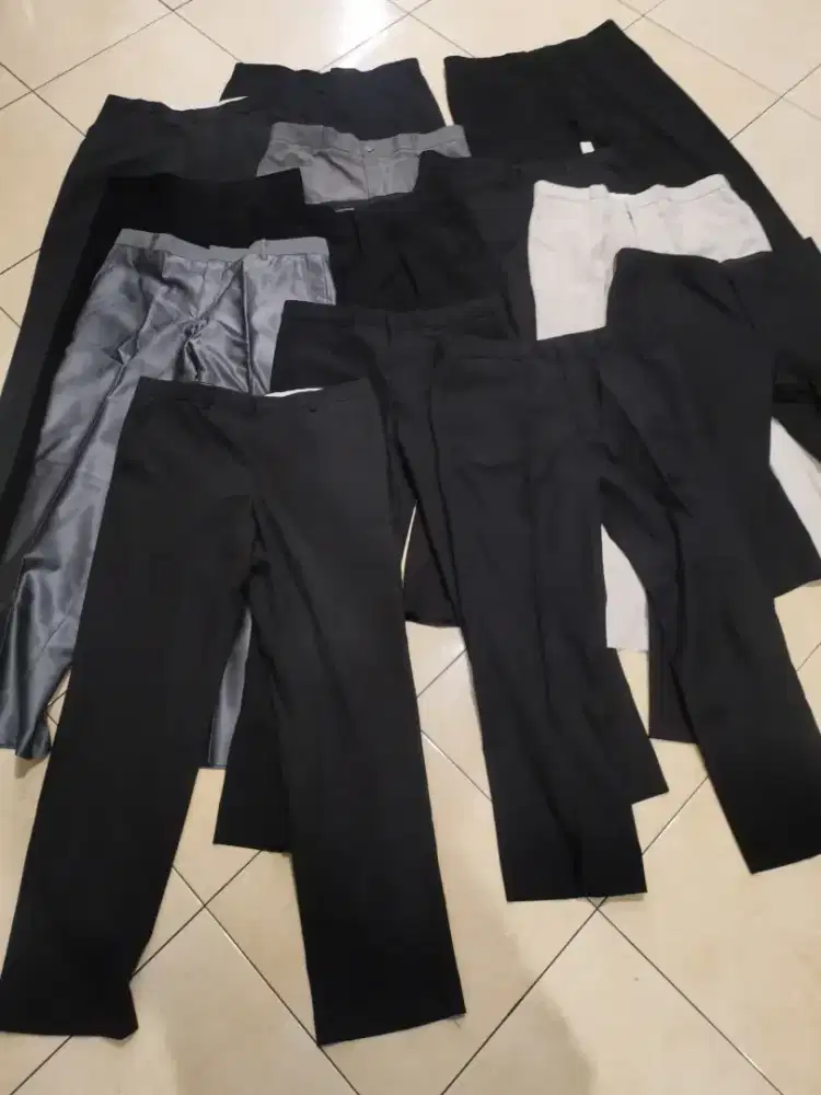 12 pcs Celana Kantor Pria Formal Kain