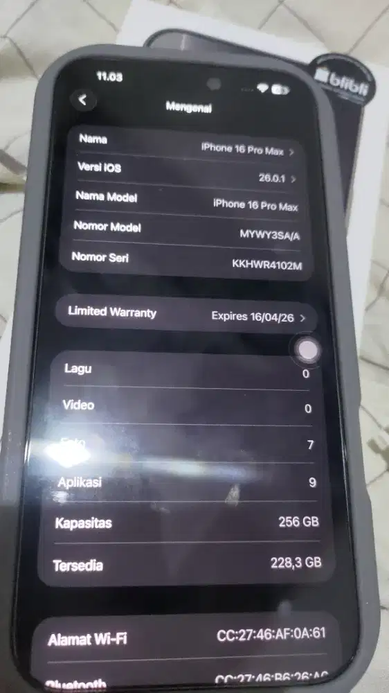 [Dijual Cepat] Iphone 16 Pro Max 256 GB, Natural Titanium