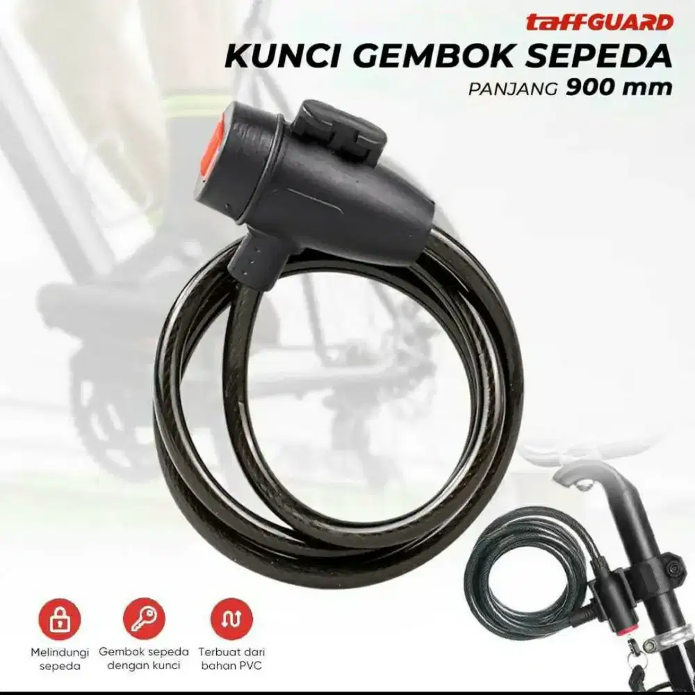 Gembok Sepeda Pakai Kunci 7 mm 900 mm