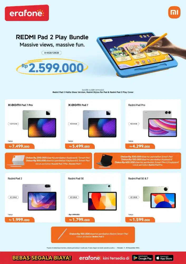 REDMI/XIAOMI TAB SERIES