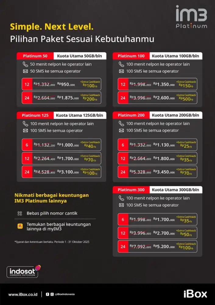 INDOSAT PLATINUM PASCABAYAR