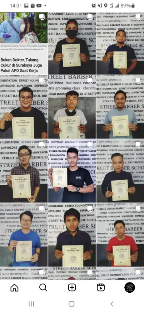 Kursus potong rambut barber barbershop capster murah surabaya