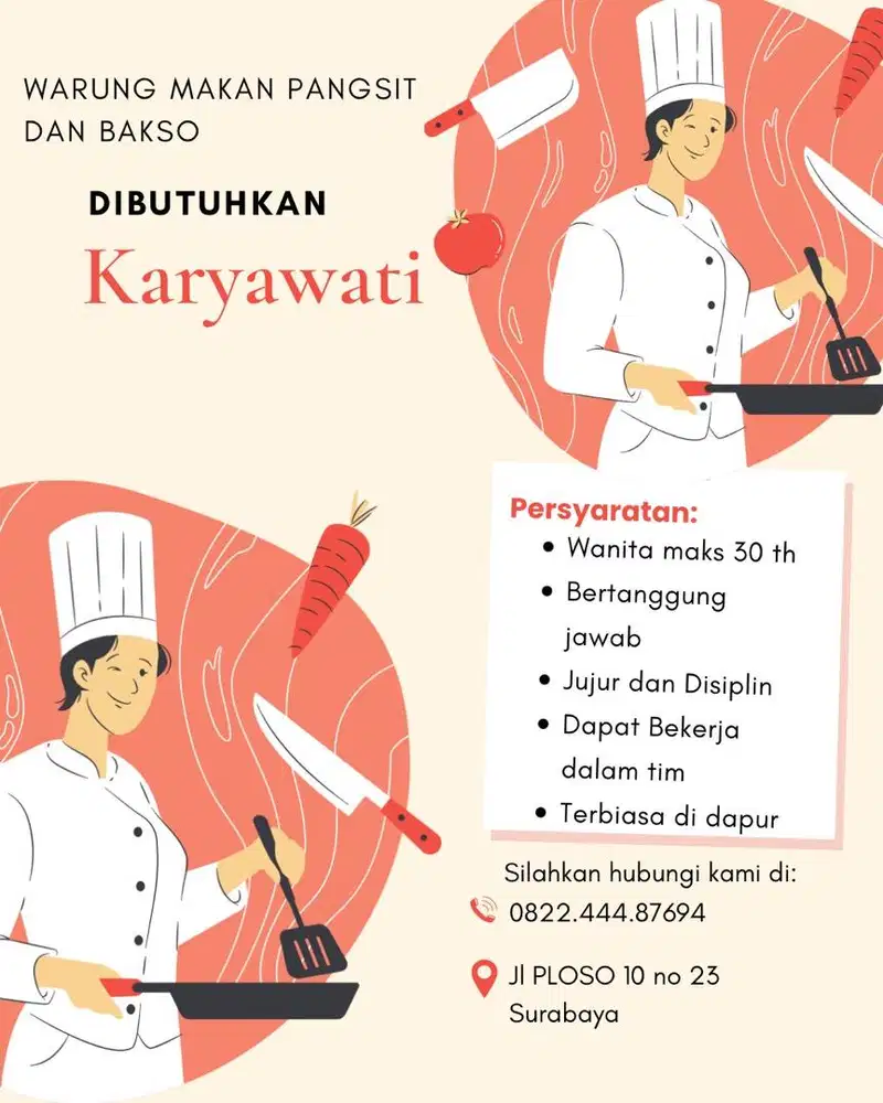 Karyawan Warung Bakso dan Pangsit