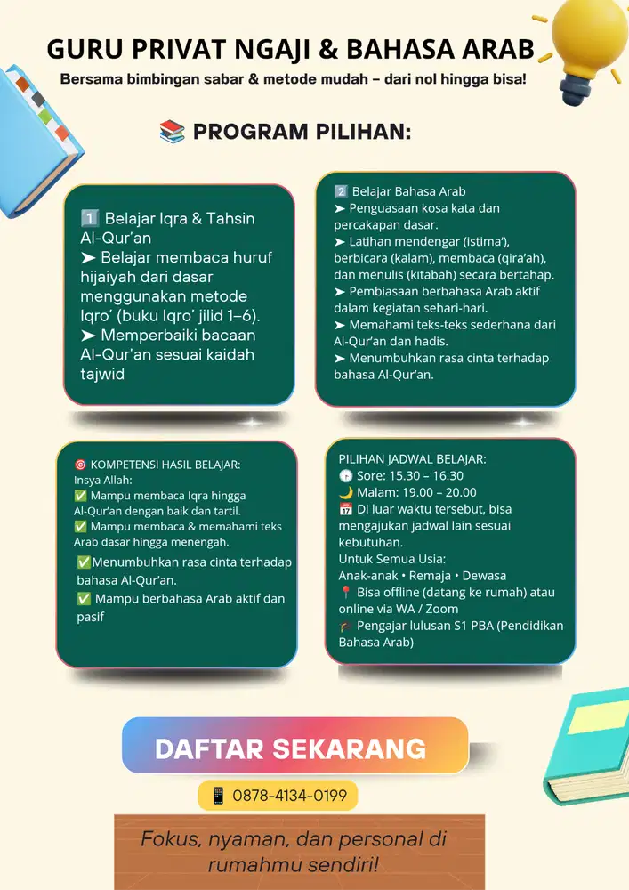 GURU PRIVAT NGAJI & BAHASA ARAB