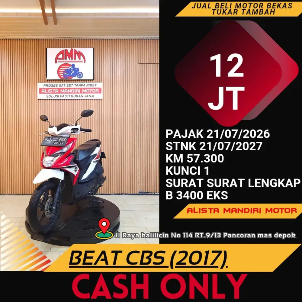 Honda BEAT SPORTY CBS 2017 PLAT B DEPOK
