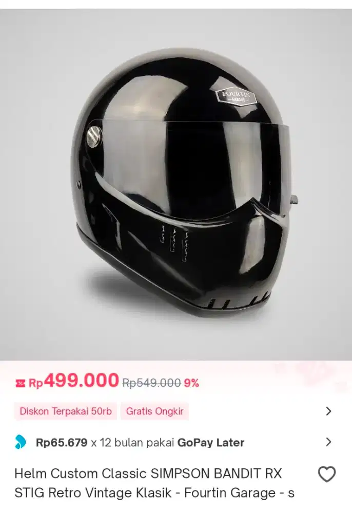 Helm Custom Classic SIMPSON BANDIT RX STIG Retro Vintage Klasik