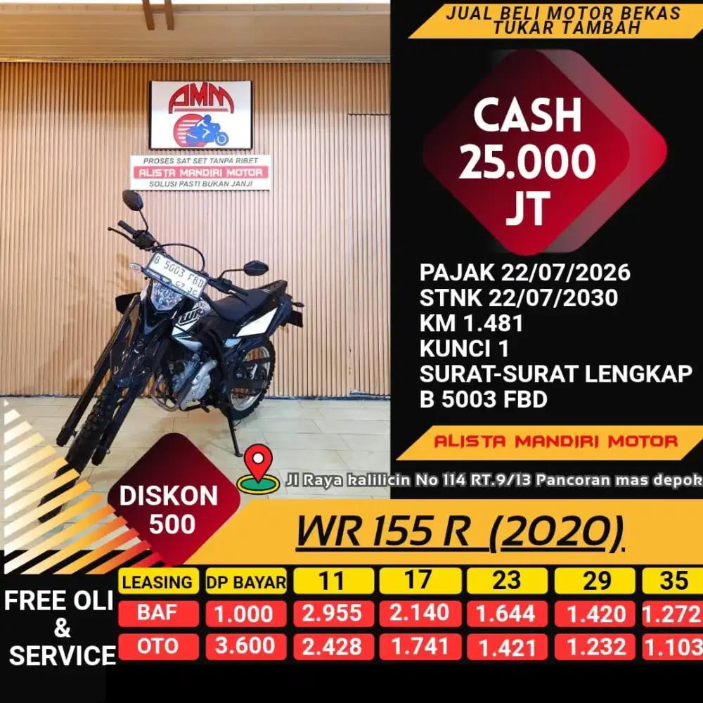 Yamaha WR 155 R 2020 BISA KREDIT VIA PAYLATER