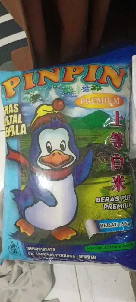 beras pinpin premium,kemasan 5 kg