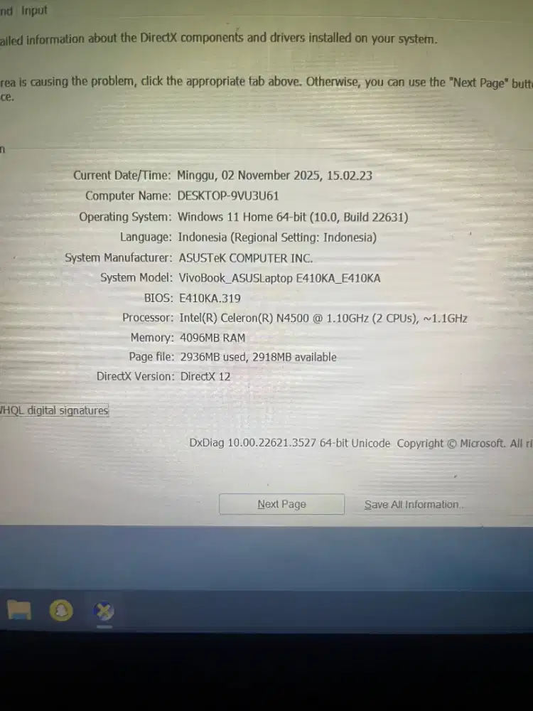 Dijual laptop merk ASUS