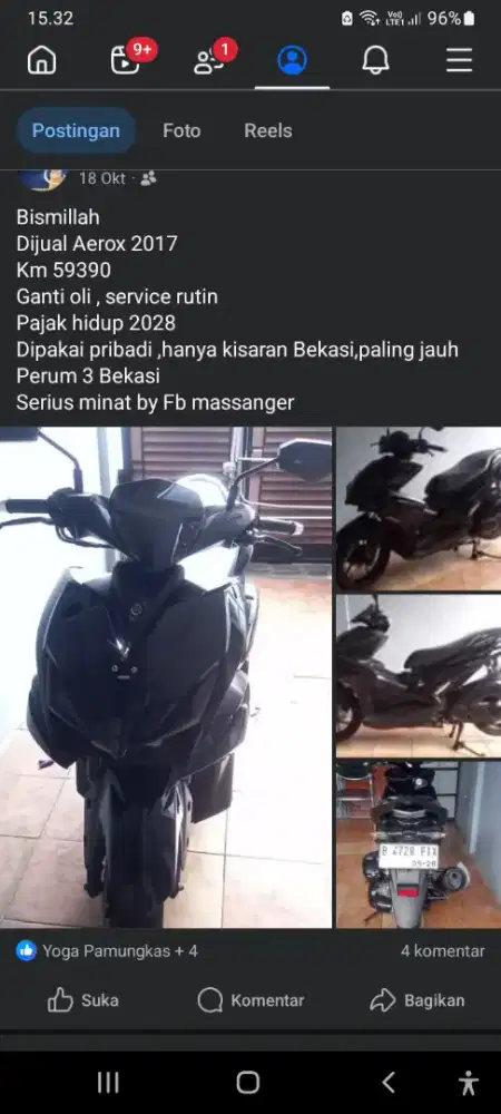 Dijual Aerox 155cc 2017