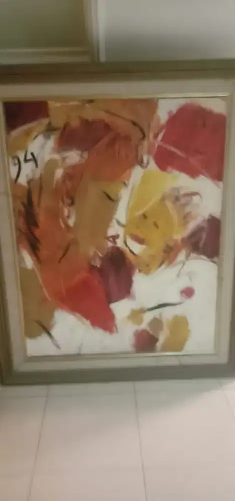 Jual cepat lukisan asli Maria Tjui tema Ibu & Anak harga nego sd deal