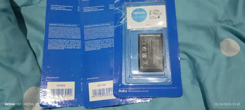 Dijual batre Nokia original kondisi baru stok lama minat pm