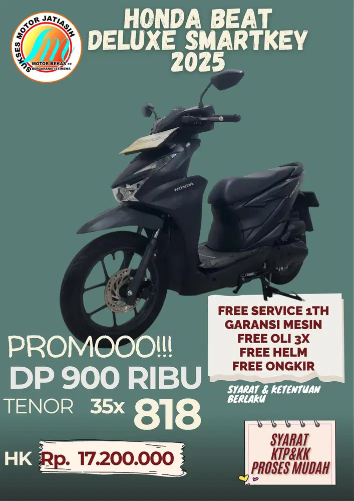 PROMO SERIES TERBARU HONDA BEAT DELUXE SMARTKEY 2025 DAPATKAN SEGERA
