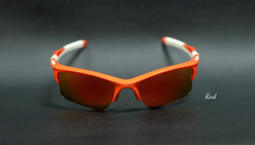 Kacamata oakley half jacket 2.0 xl frame blood orange Red ruby am lens