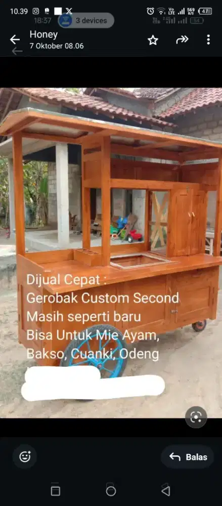Jual gerobak mie ayam dan bakso