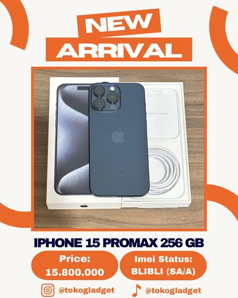 iPhone 15 Promax 256 Gb ex IBOX/BLIBLI