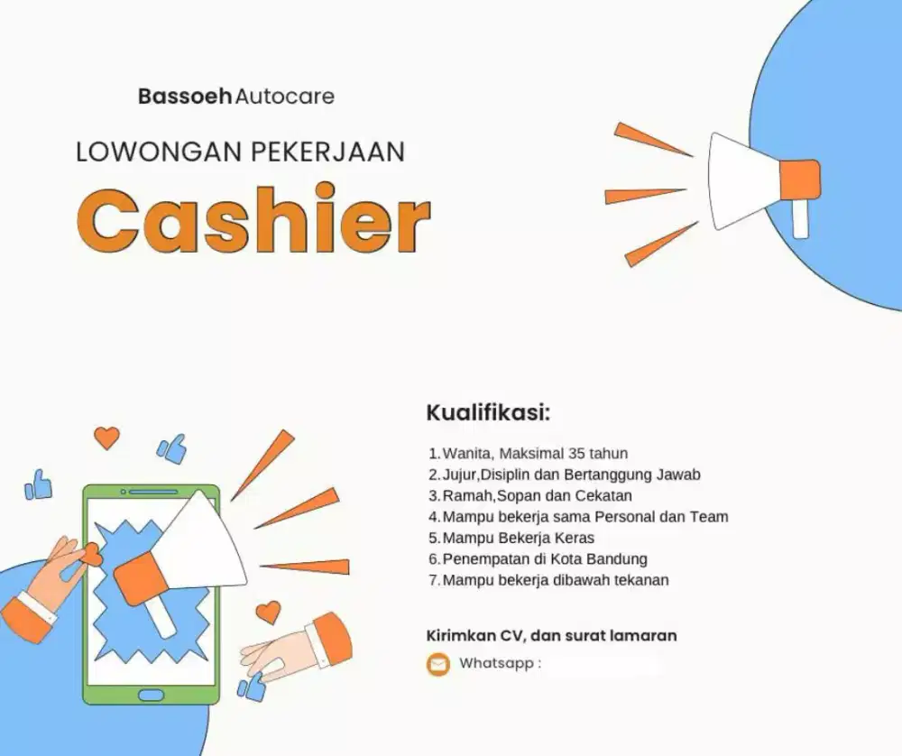 Lowongan kerja Cashier di Carwash daerah Ciwastra
