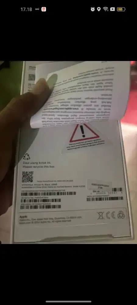 iPhone 15 biasa 128 iBox warna black