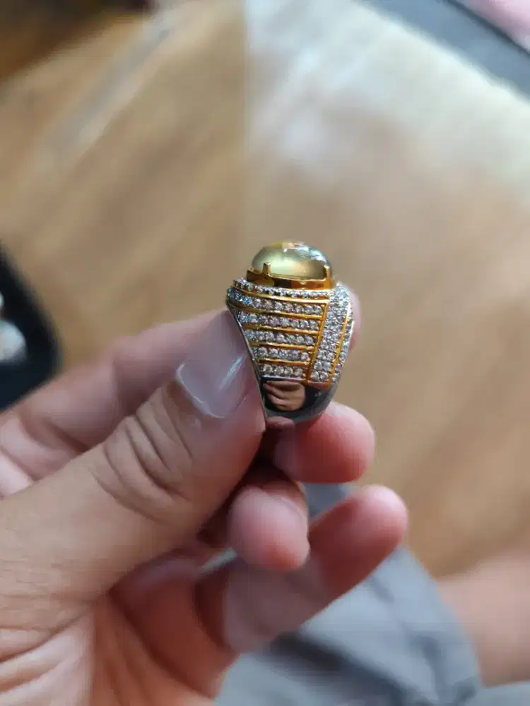 Cincin perak batu akik Bio Solar change colour