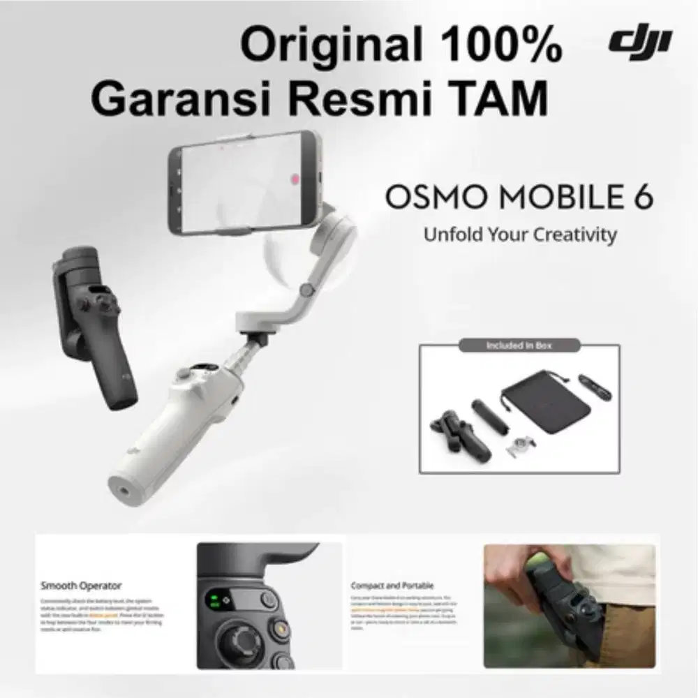DJI OSMO MOBILE 6 gimbal stabilizer fullset masih garansi TAM like NEW