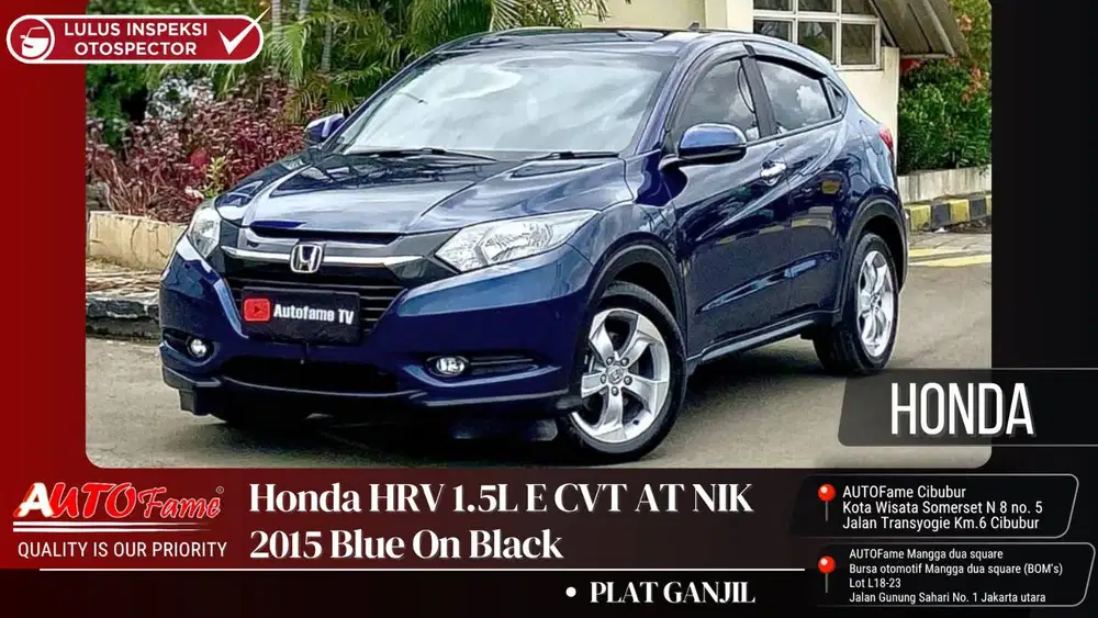 Honda HRV 1.5L E CVT AT NIK 2015 Blue On Black