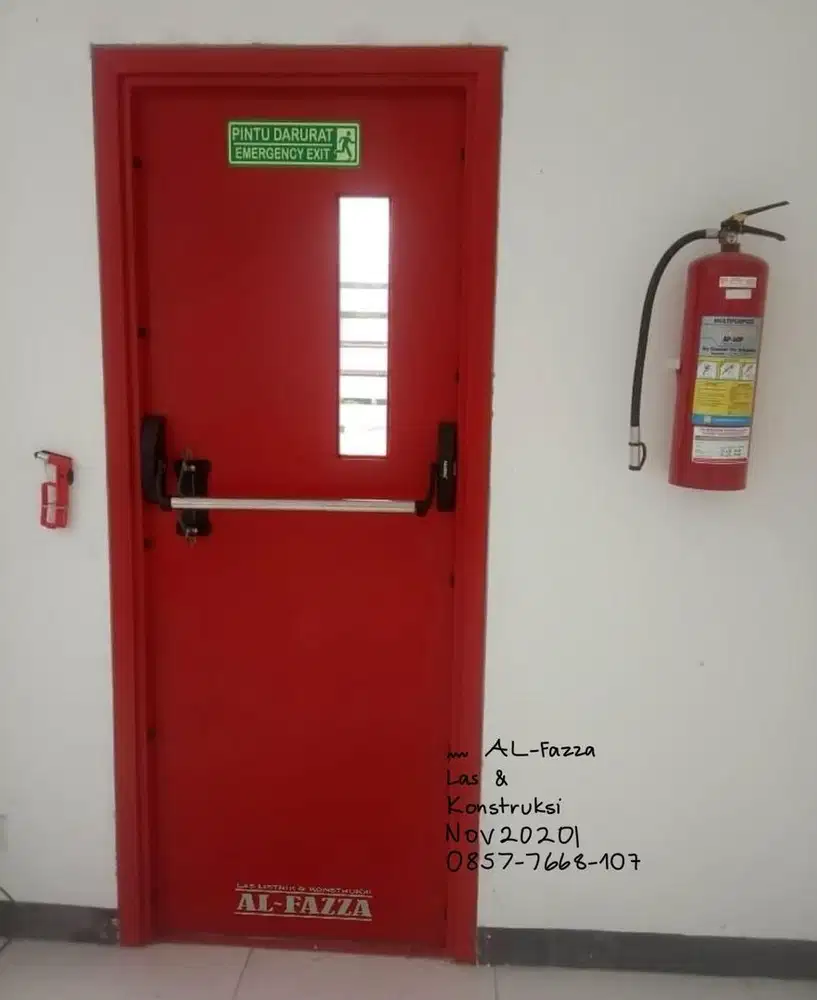 PINTU DARURAT/FIRE DOOR LENGKAP Panic Bar! Siap Pasang Gedung/Pabrik