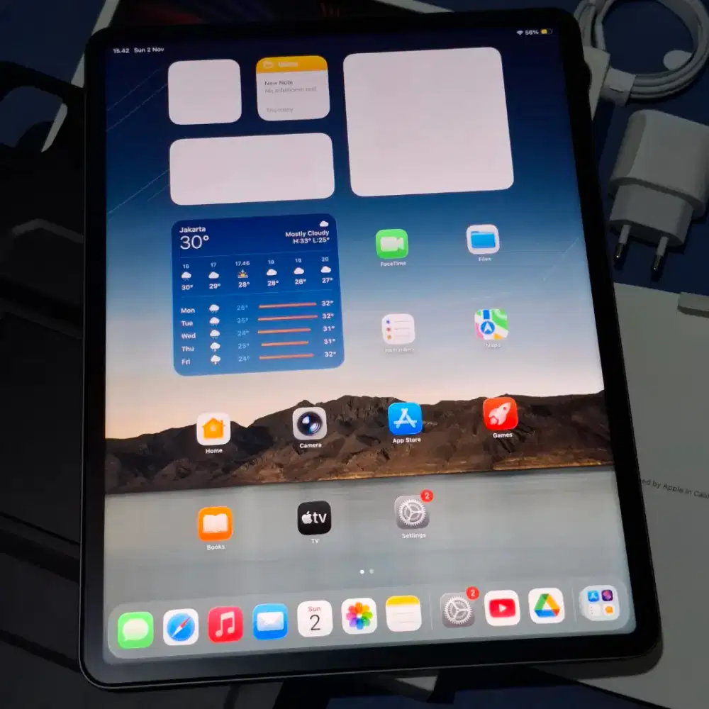 iPad Pro 12.9 M1 128GB Space Grey Fullset mulus+apple pencil gen 2 ori