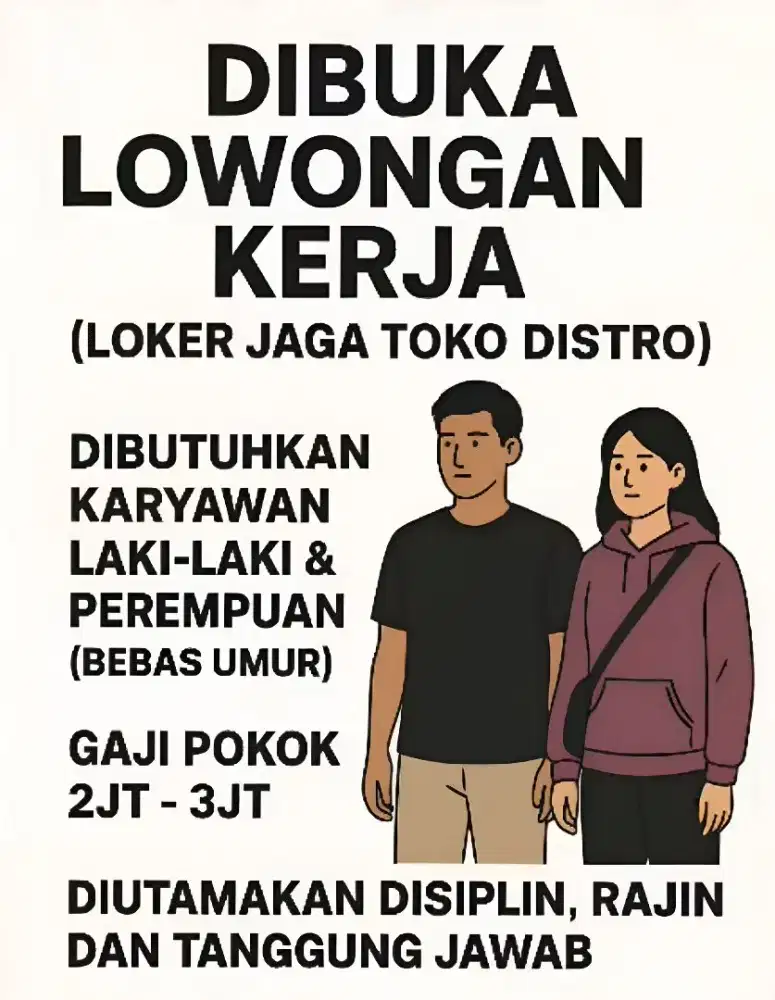 Lowongan kerja jaga toko distro