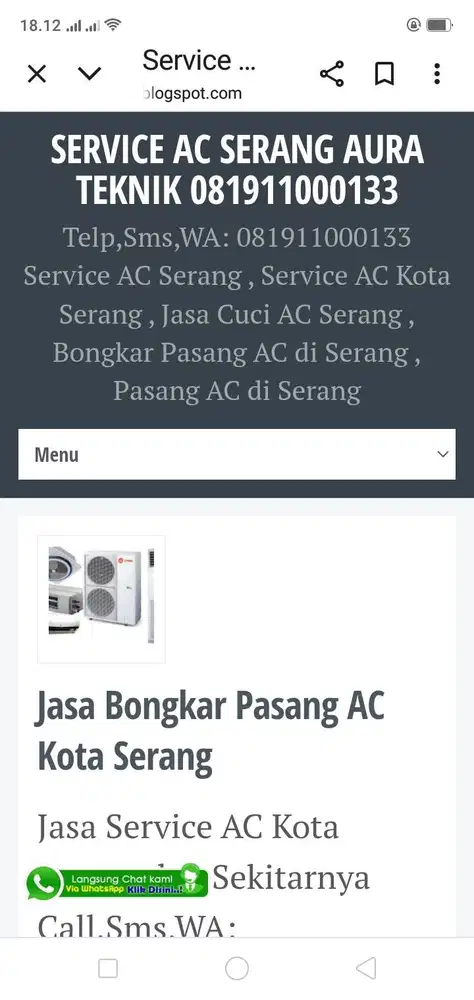 Service AC Kota Serang Banten