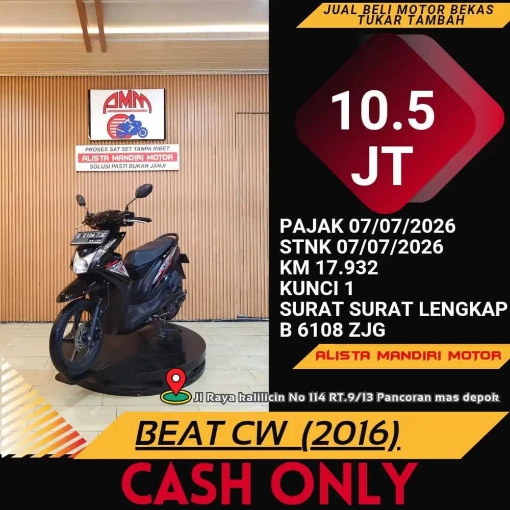Honda BEAT CW FI 2016 CASH ONLY