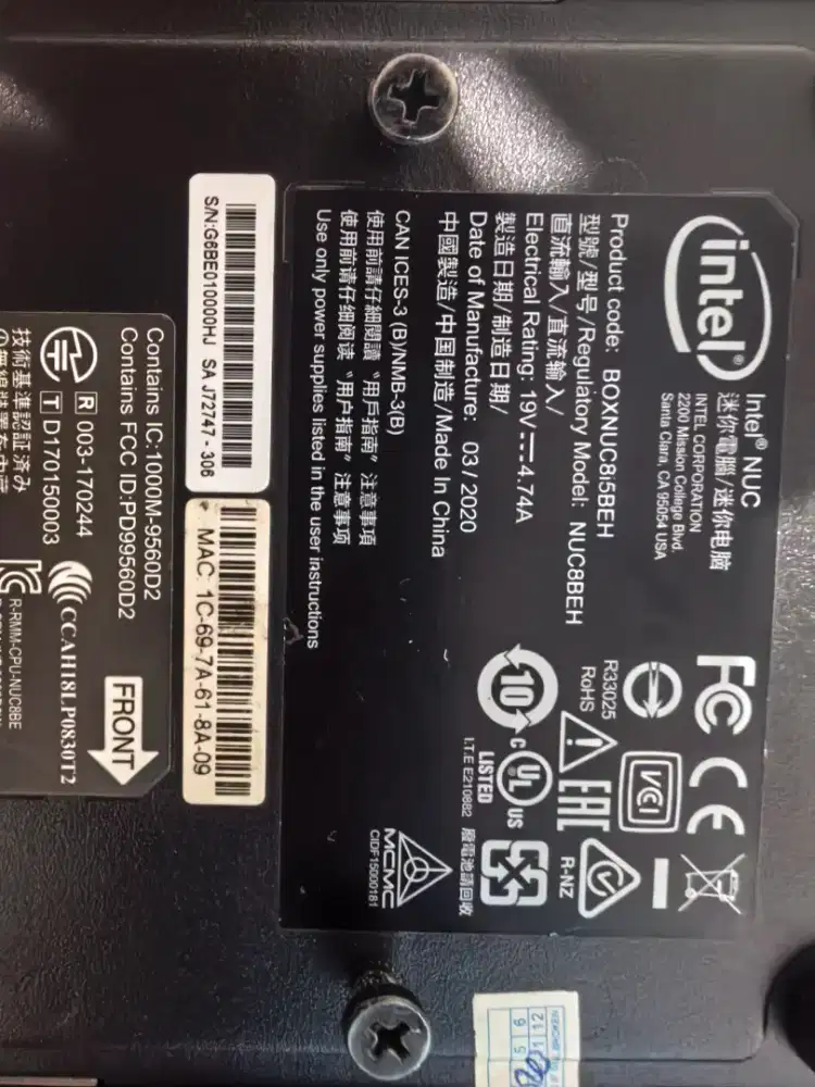 Mini PC Intel Nuc I5 gen 8