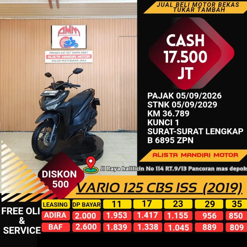 Honda VARIO 125 CBS ISS 2019 BISA KREDIT VIA PAYLATER