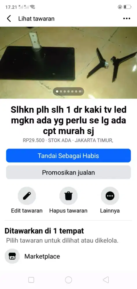 Slhkn plh slh 1 dr kaki tv led kond bgs mgkn. Ada yg perlu murah sj