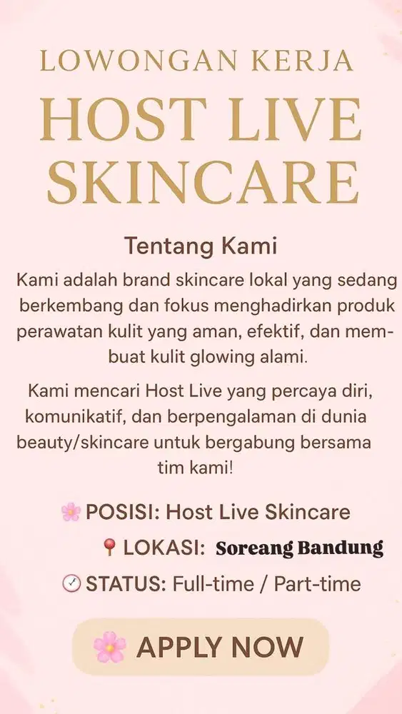 HOST LIVE SHOPEE TIKTOK SKINCARE