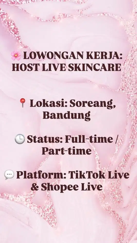 HOST LIVE SHOPEE TIKTOK SKINCARE