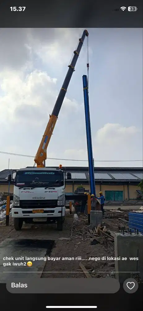 di jual Truck crane 7 ton 6 section th 2013 siap kerja blitar kediri