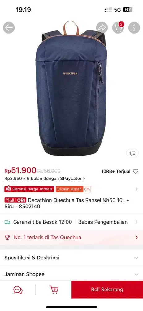 NEW Tas Quechua Black and Navy