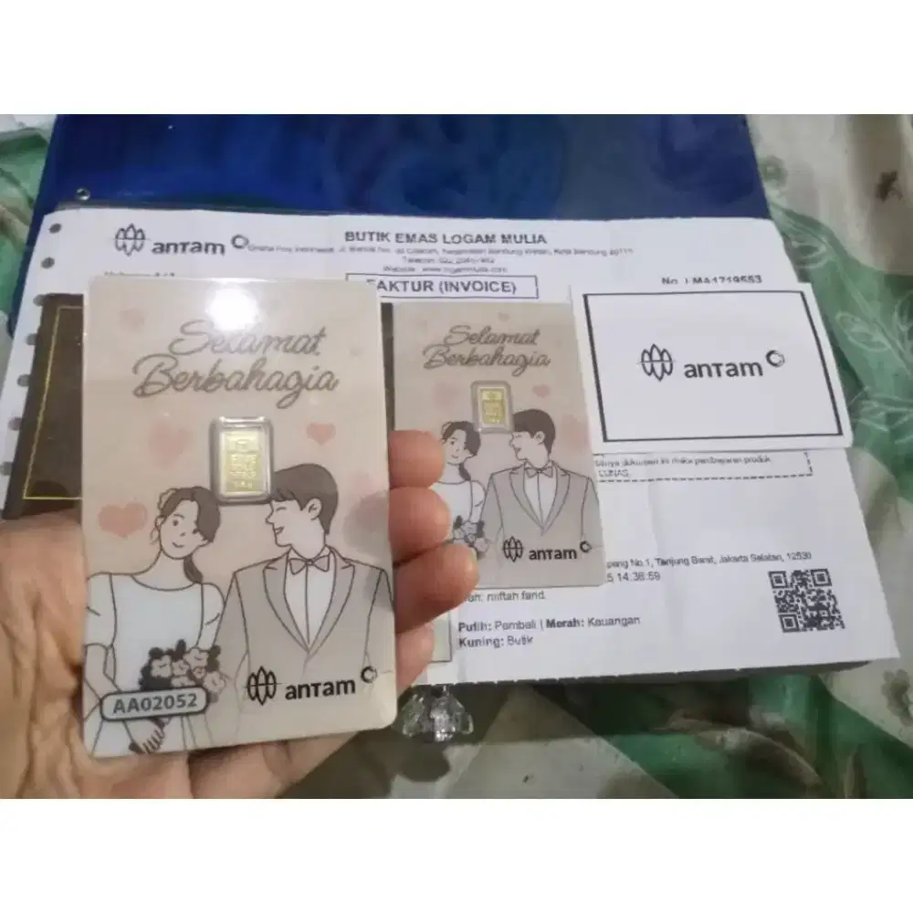 Logam Mulia Antam 0.5 Gram - Wedding Couple Gift Series