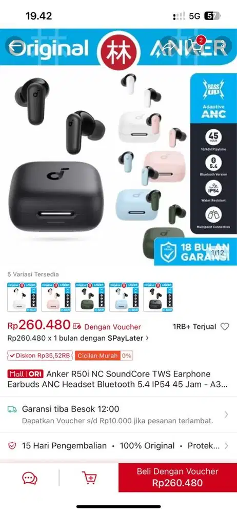 NEW Soundcore Anker R50i NC Earbuds