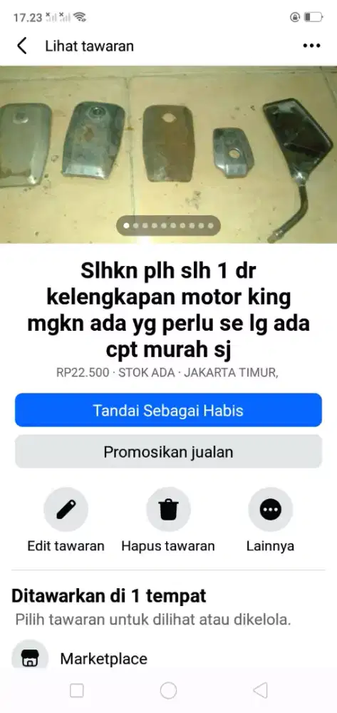 Slhkn plh slh 1 dr kelengkapan sepeda/motor mgkn ada yg perlu murah