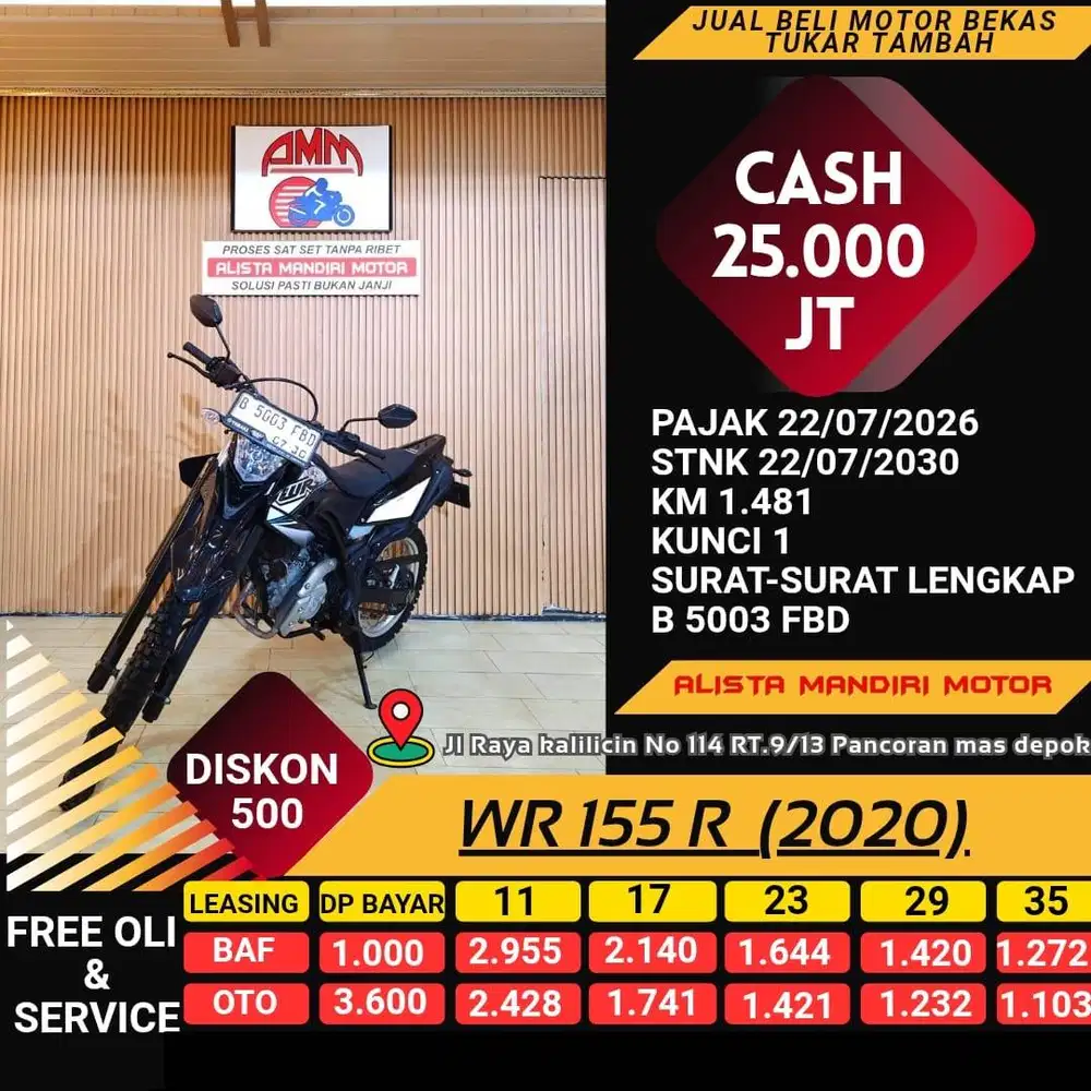 KREDIT DP 1JTAN BIS ABAWSA PULANG WR 155 TH 2020 PAJAK ON KM LOW