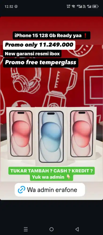 IPHONE 15 READY GARANSI IBOX SINYAL KUAT.CICILAN 0%