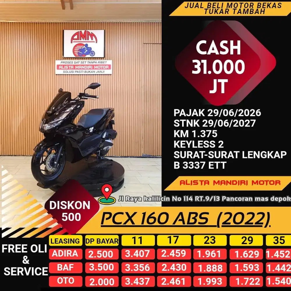 PCX 160 ABS TH 2022 KM SERIBU BISA CASH / KREDIT / TUKAR TAMBAH