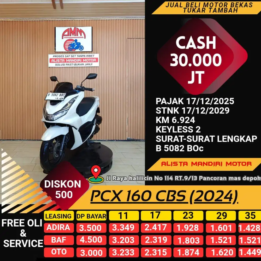 Honda PCX 160 CBS 2024 CASH KREDIT