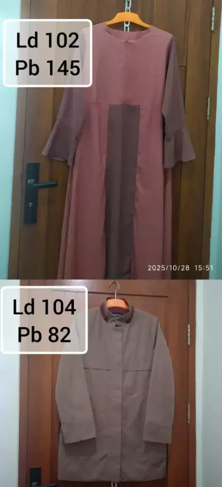 2pcs gamis dan jaket like new kosongkan lemari