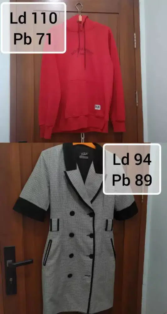 2pcs Hoodie dan baju kosongkan lemari