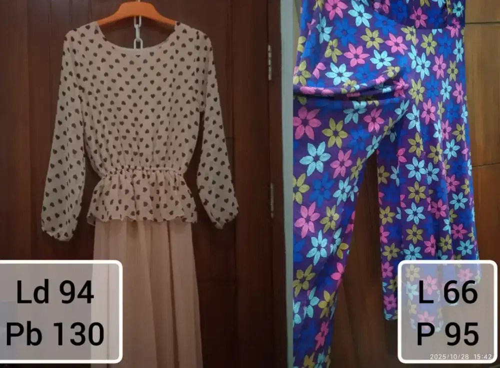 2pcs dress dan celana kulot kosongkan lemari